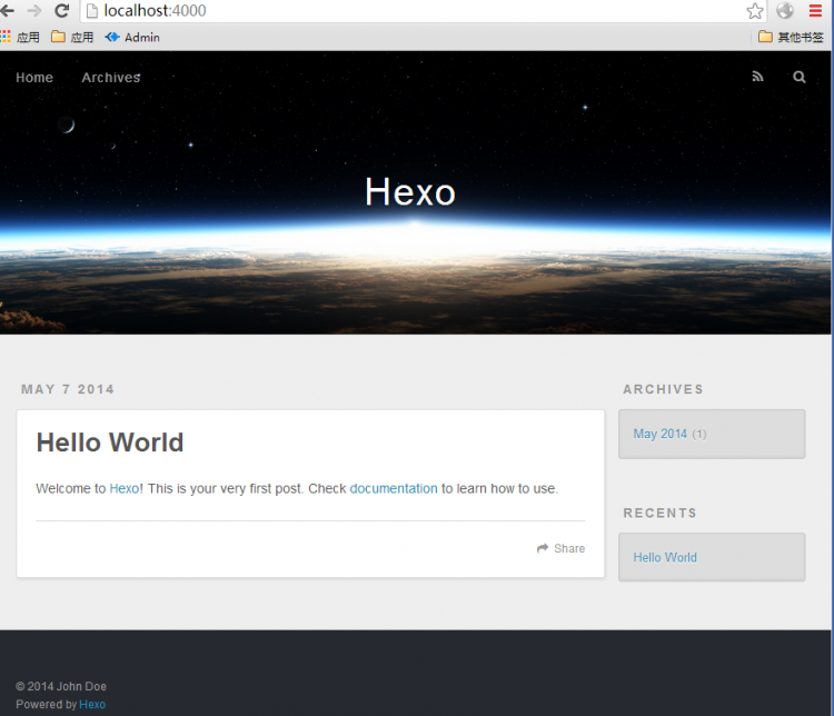 【Nodejs教程精选】Hexo在github上构建免费的Web应用