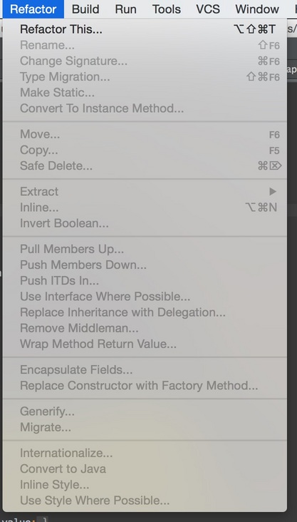 Intellij Refactor