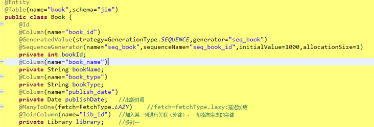 这是实体类注解代码