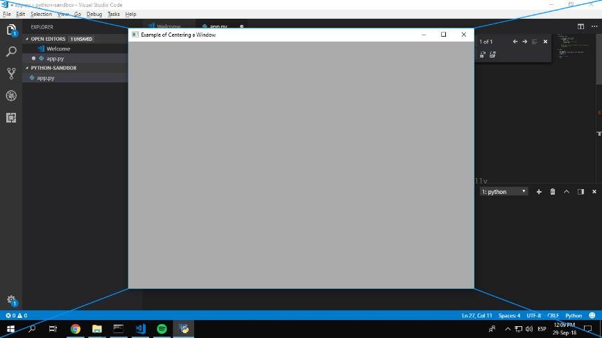 使用WxPython在屏幕上显示中心窗口