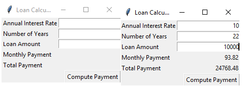 Python使用Tkinter的贷款计算器1