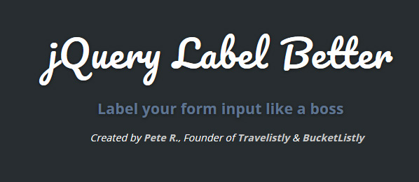 jQuery Label Better 优雅的表单输入框提示插件