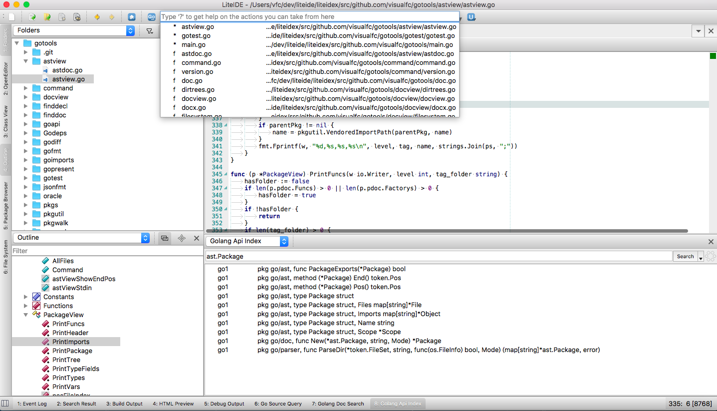 LiteIDE 简单 开源 跨平台的 Go IDE 代码编辑器