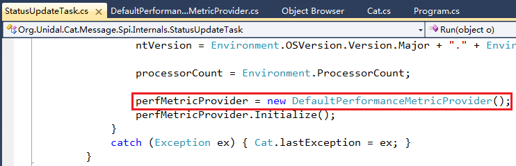 Instantiate IPerformance Metric Provider