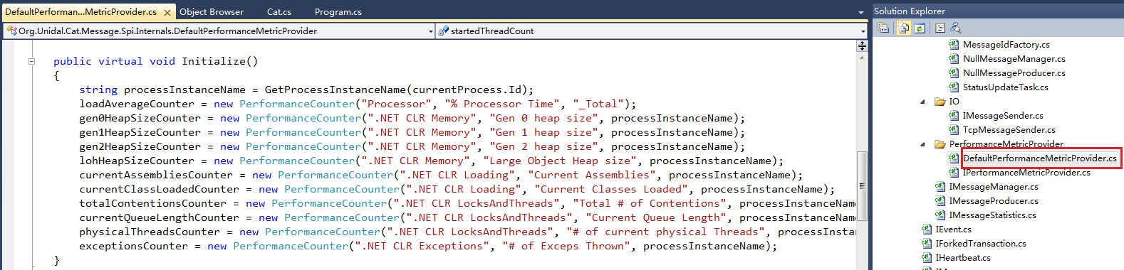 Default Performance Metric Provider