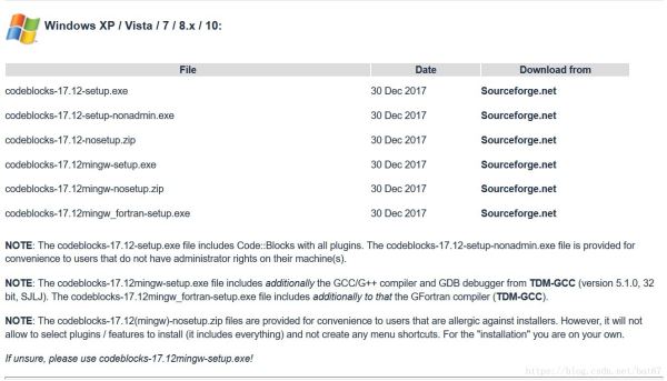 网页截图，目前17.12版本是最新的