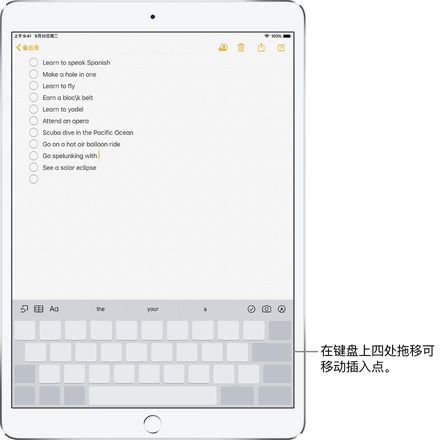 在 iPad 上键入和编辑文本的小技巧