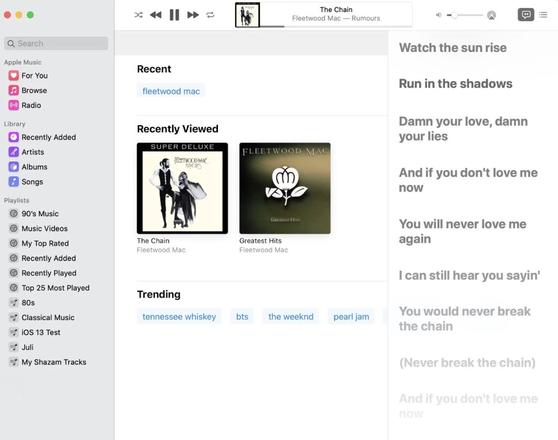 macOS 10.15.4 Beta 2 新功能：Apple Music 实时歌词