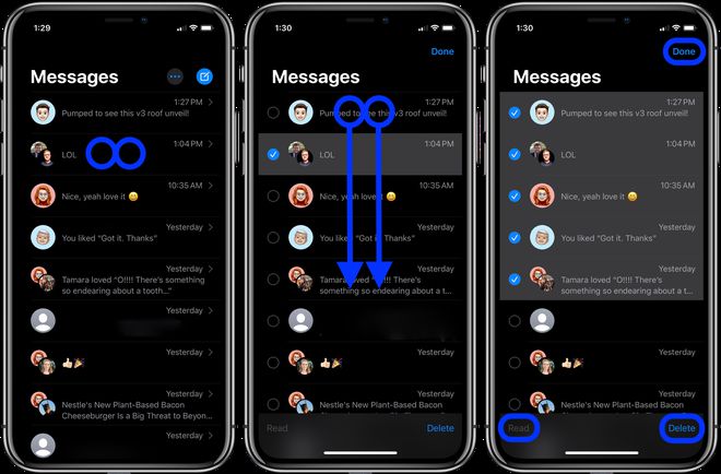 iOS 13 小技巧深挖 | 如何通过快捷手势选中多条消息删除？