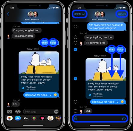 iOS 13 小技巧深挖 | 如何通过快捷手势选中多条消息删除？