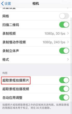 iPhone 11/11 Pro  如何使用“超取景框拍摄”功能？