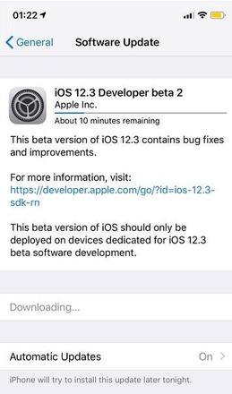 升级iOS 12.3 beta 2后还能降级吗？可降到哪些版本？