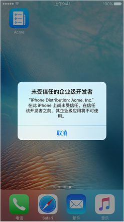 “未受信任的企业级开发者”是什么意思？