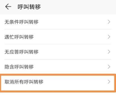 呼叫转移取消方法