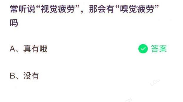 常说视觉疲劳那会有嗅觉疲劳吗 蚂蚁庄园7月15日正确答案