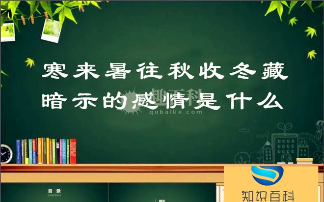 寒来暑往秋收冬藏暗示的感情是什么