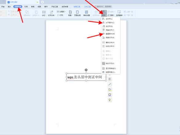 WPS的文字怎么居中显示？