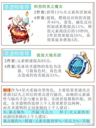 《原神攻略》煙緋培養材料整理及裝備推薦