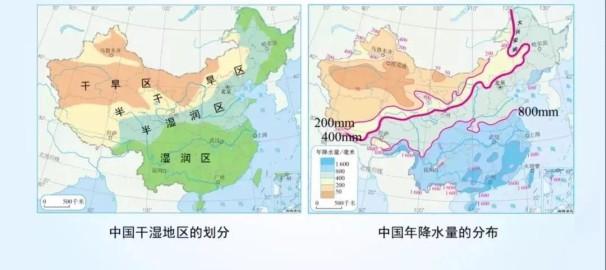 中国气候类型分布图（中国的纬度位置特点分析）