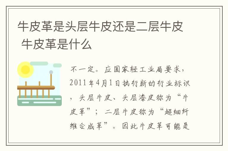 牛皮革是头层牛皮还是二层牛皮 牛皮革是什么