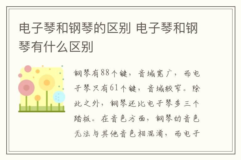 电子琴和钢琴的区别 电子琴和钢琴有什么区别