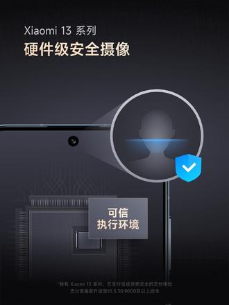 小米13系列硬件级安全摄像头达到金融级安全指标