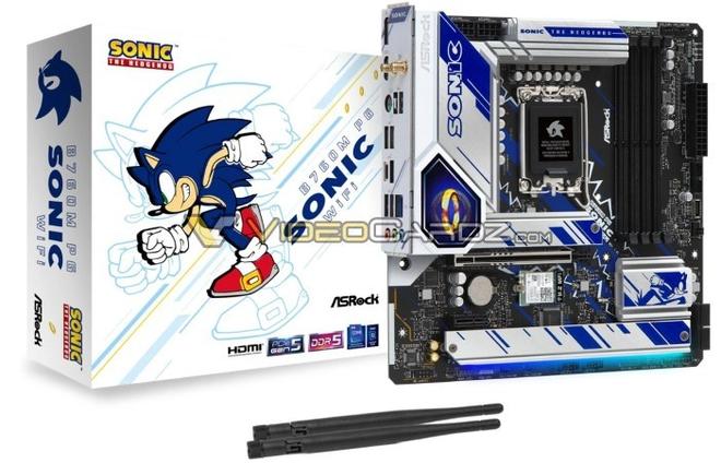 索尼克联名款 Z790 主板，支持 DDR5 和 PCIe Gen5 技术