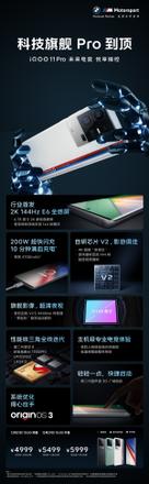 《iQOO 11 Pro》售价：4999元起，三星2K 144Hz E6曲面屏，200W快充