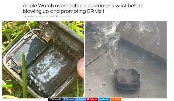 Apple Watch Series 7被曝冒烟后爆炸 苹果试图隐瞒