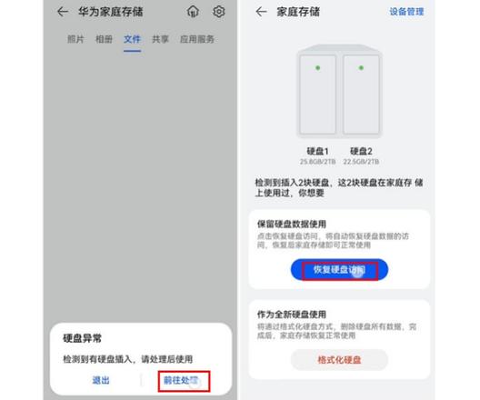 华为家庭存储扩容后查看原硬盘中的数据