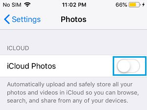 在 iPhone 上禁用 iCloud 照片