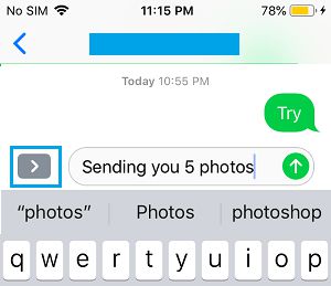 iPhone 上的 iMessage 更多图标