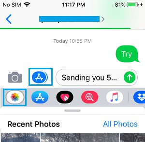 通过 iMessage 发送照片