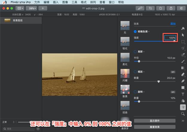 Pixelmator Pro?教程「119」，如何在 Pixelmator Pro?中应用棕褐色调效果？