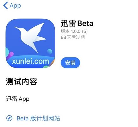 ?迅雷ios beta内测版怎么下载