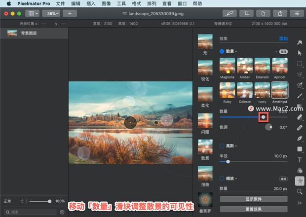 Pixelmator Pro?教程「133」，如何在 Pixelmator Pro?中应用?散景效果？