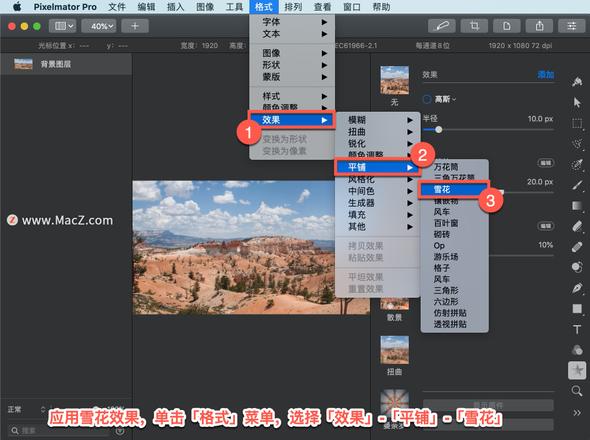 Pixelmator Pro?教程「123」，如何在 Pixelmator Pro?中应用雪花效果？