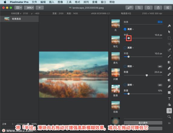 Pixelmator Pro?教程「98」，如何在 Pixelmator Pro?中应用高斯模糊效果？