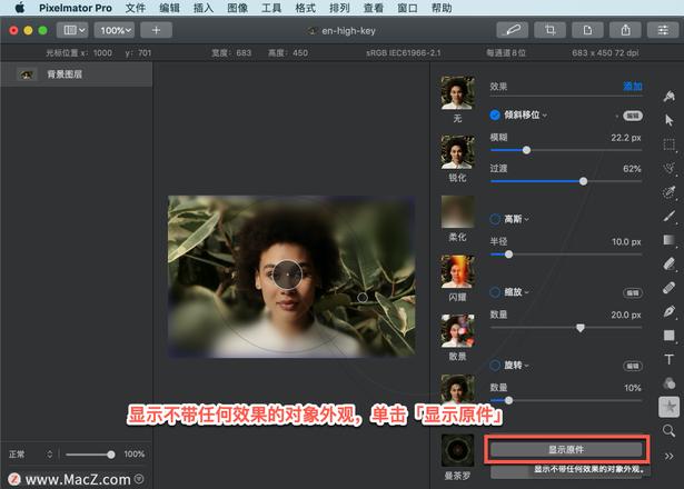 Pixelmator Pro?教程「103」，如何在 Pixelmator Pro?中应用倾斜移位模糊效果？