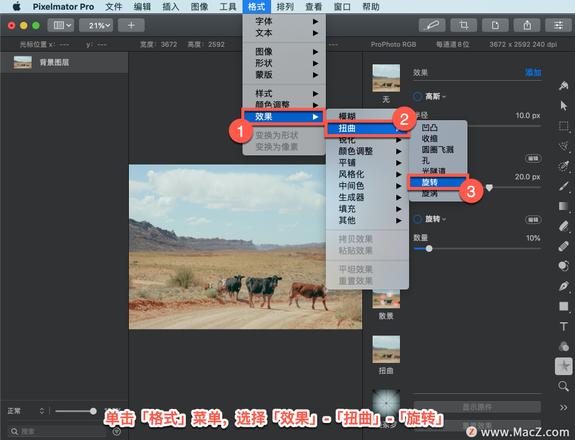 Pixelmator Pro?教程「108」，如何在 Pixelmator Pro?中应用旋转效果？