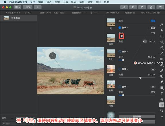 Pixelmator Pro?教程「108」，如何在 Pixelmator Pro?中应用旋转效果？