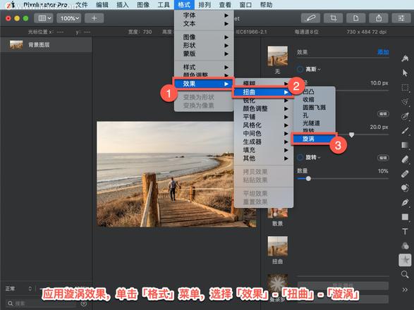 Pixelmator Pro?教程「111」，如何在 Pixelmator Pro?中应用漩涡效果？