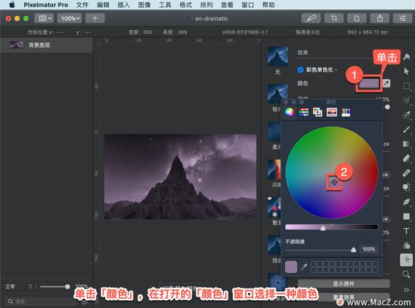 Pixelmator Pro?教程「117」，如何在 Pixelmator Pro?中应用彩色单色化效果？