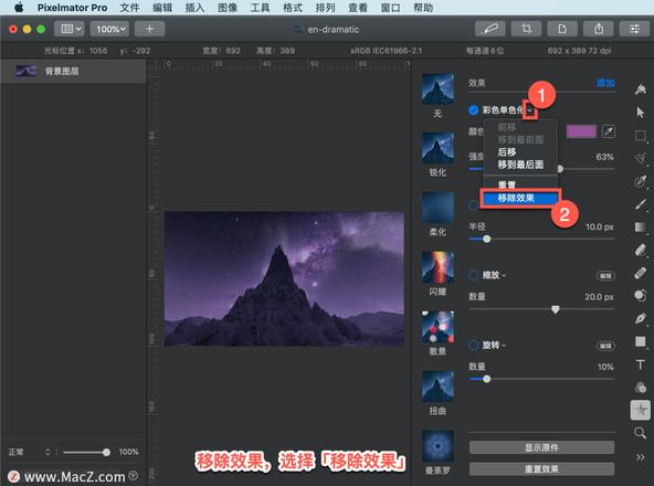 Pixelmator Pro?教程「117」，如何在 Pixelmator Pro?中应用彩色单色化效果？