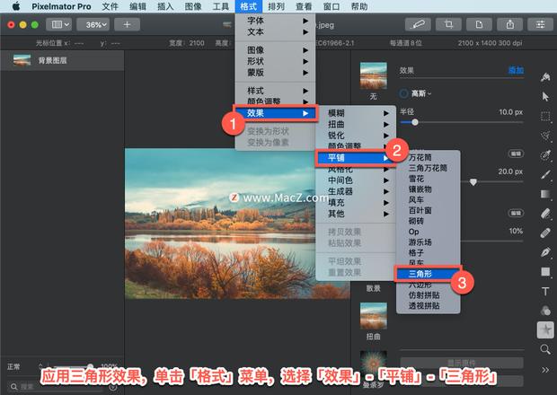 Pixelmator Pro?教程「128」，如何在 Pixelmator Pro?中应用三角形效果？