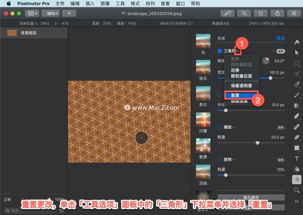 Pixelmator Pro?教程「128」，如何在 Pixelmator Pro?中应用三角形效果？