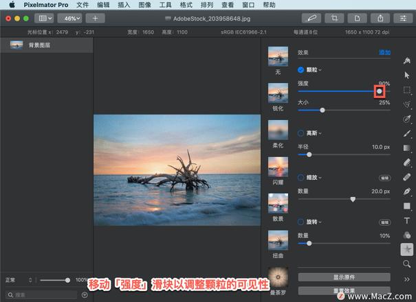 Pixelmator Pro?教程「135」，如何在 Pixelmator Pro?中应用?颗粒效果？