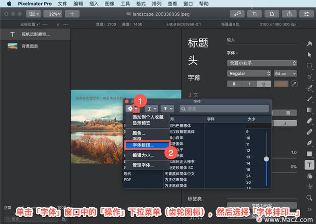 Pixelmator Pro?教程「170」，如何在 Pixelmator Pro?中使用字体窗口进行高级排版？