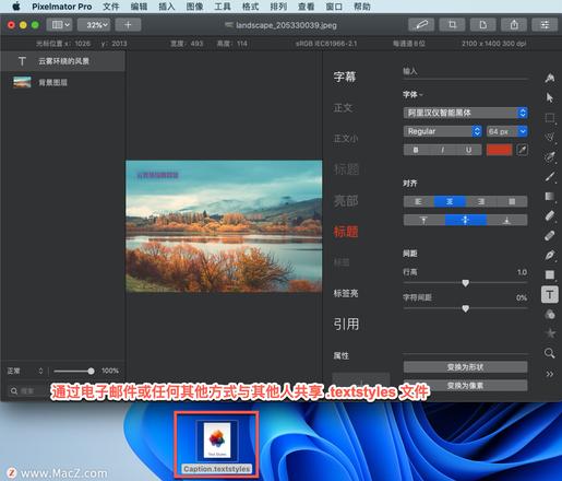 Pixelmator Pro?教程「173」，如何在 Pixelmator Pro?中共享文本预设？