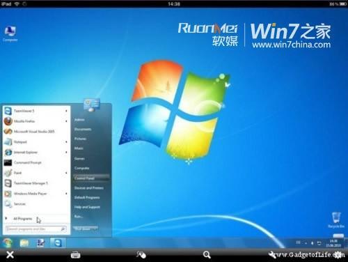 远程!怎样在 iPad 里免费用上Windows 7的方法